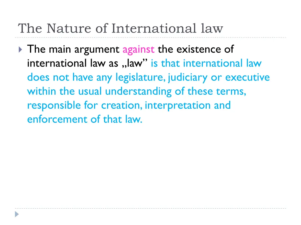 the nature of international law
