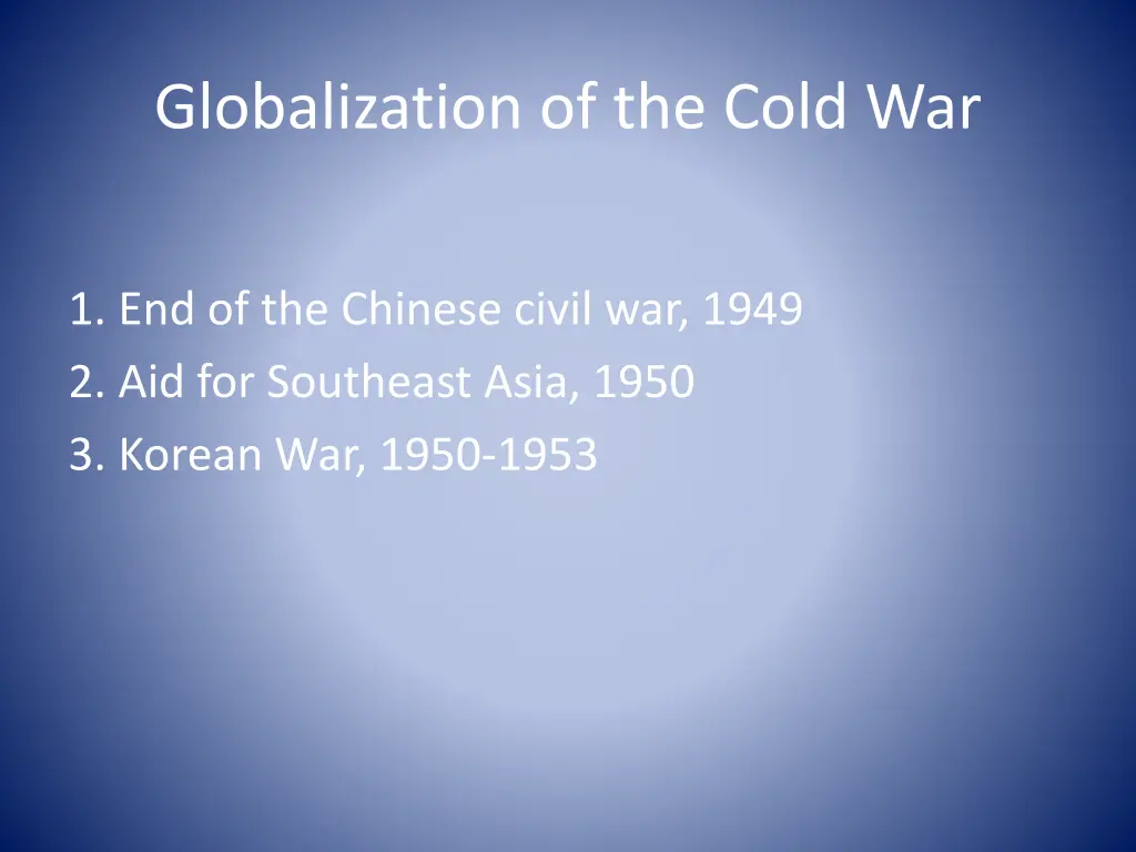globalization of the cold war