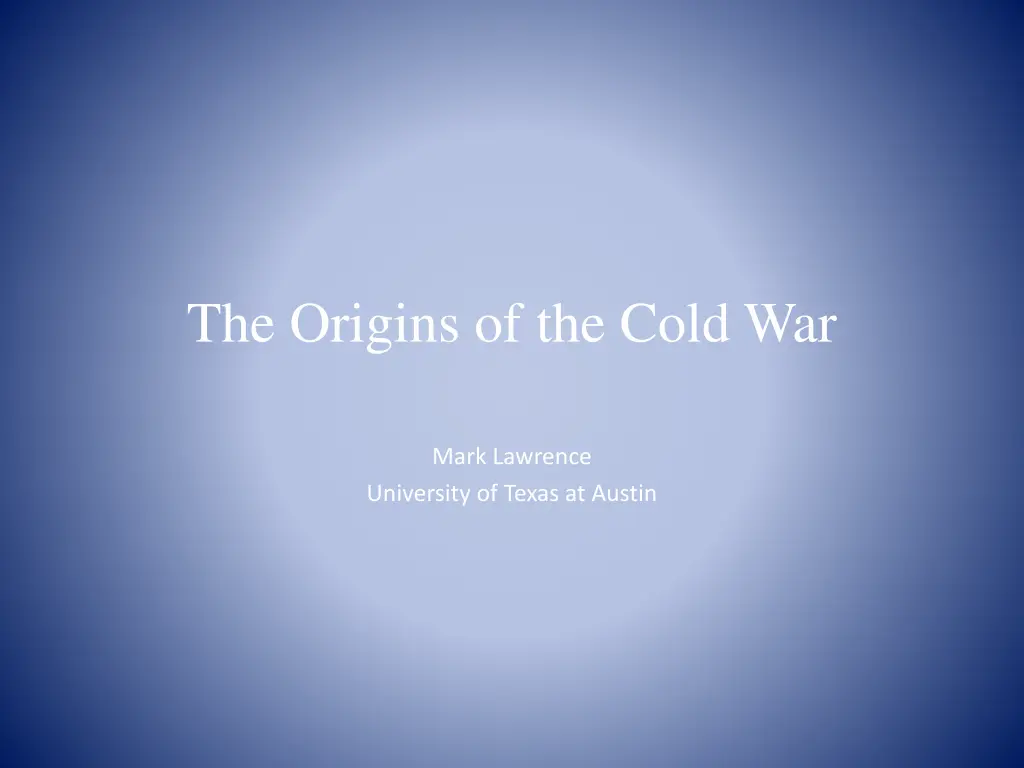 the origins of the cold war
