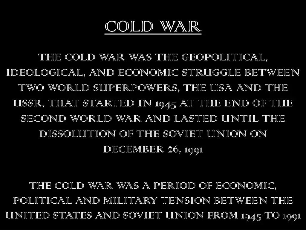 cold war