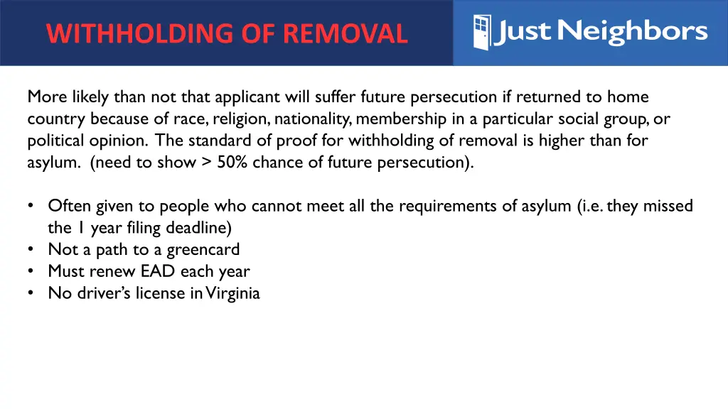 withholding of removal