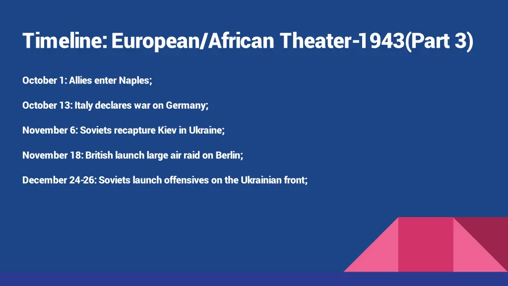 timeline european african theater 1943 part 3