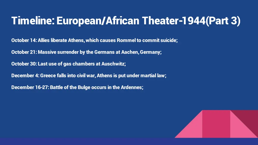 timeline european african theater 1944 part 3
