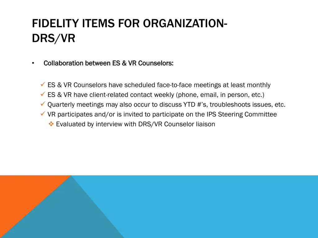 fidelity items for organization drs vr