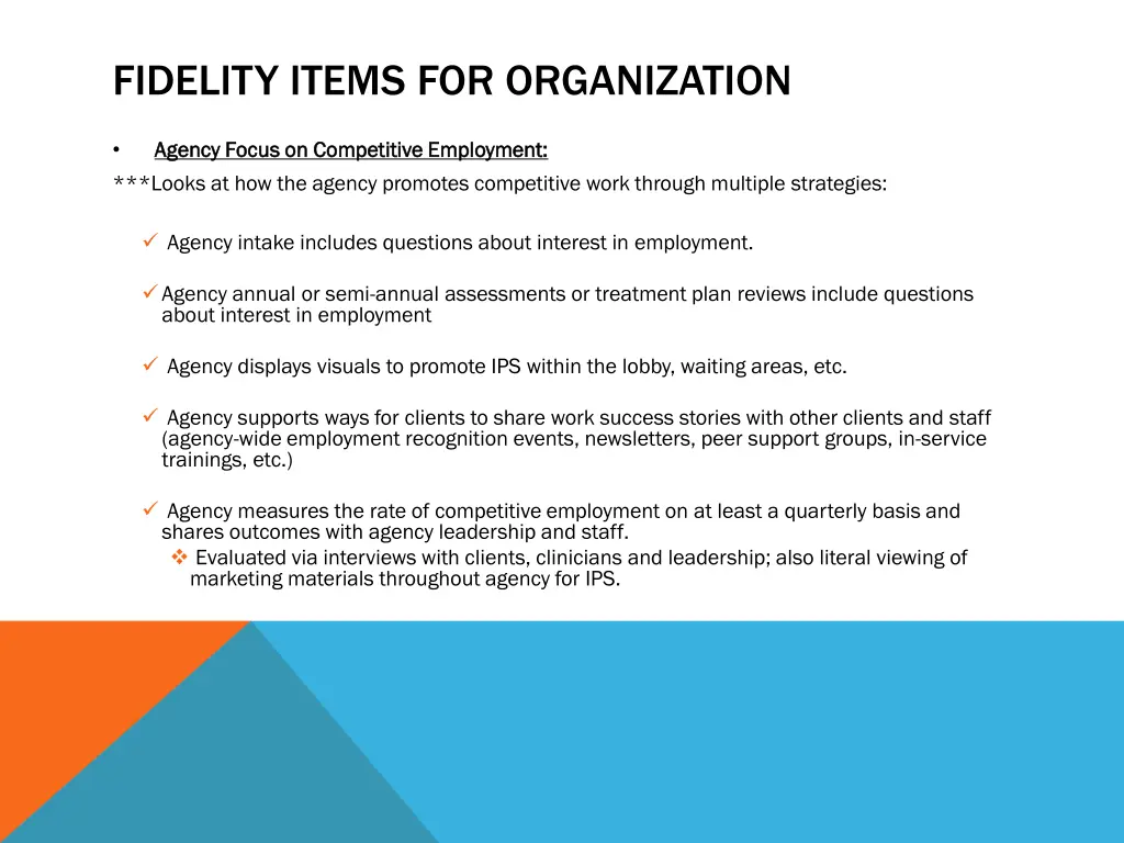 fidelity items for organization