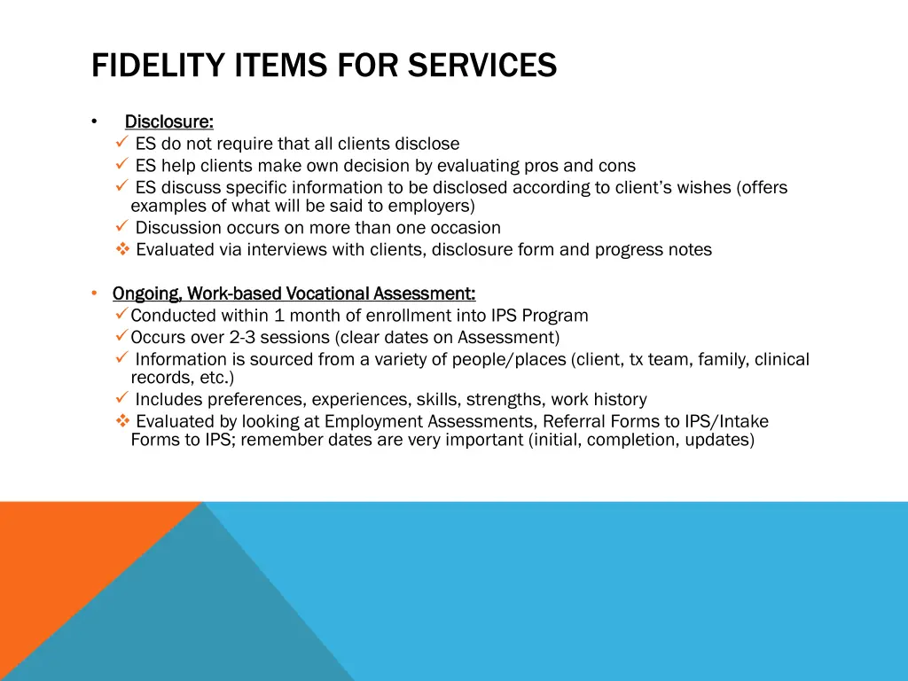 fidelity items for services 1