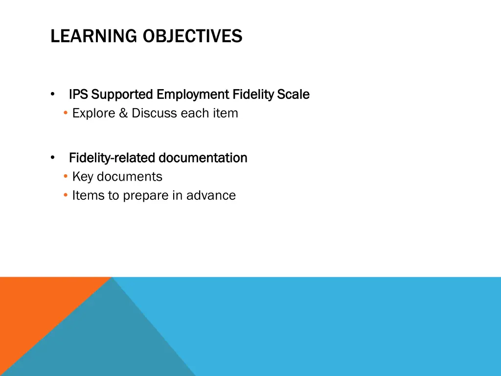 learning objectives