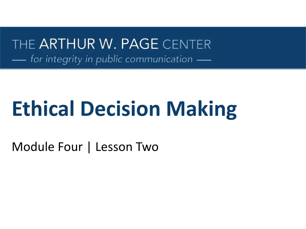 ethical decision making