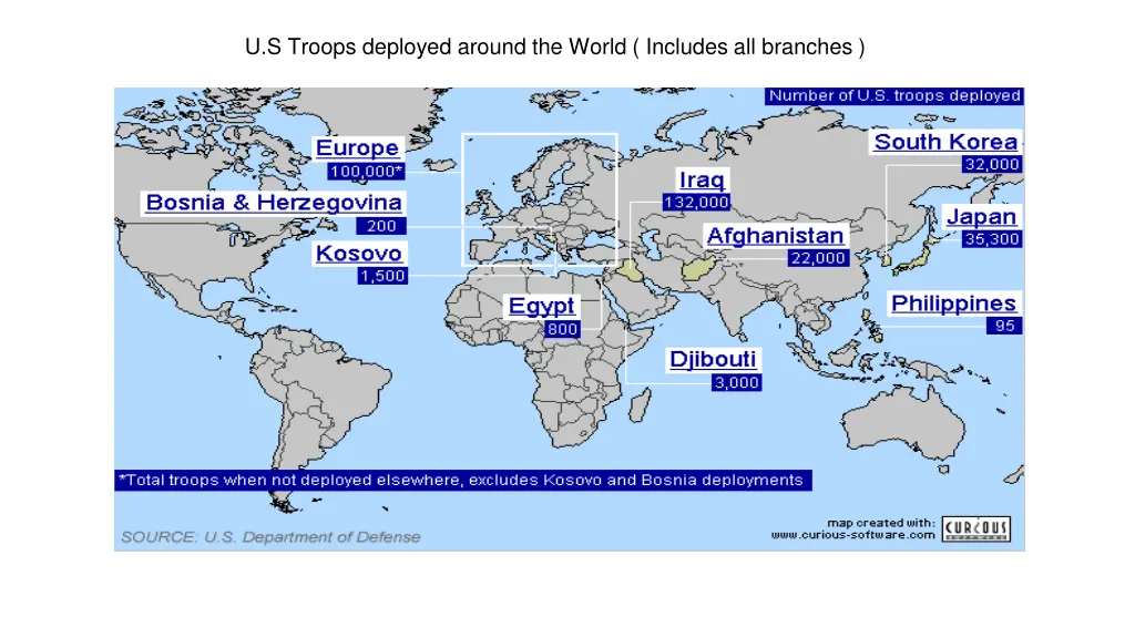 u s troops deployed around the world includes
