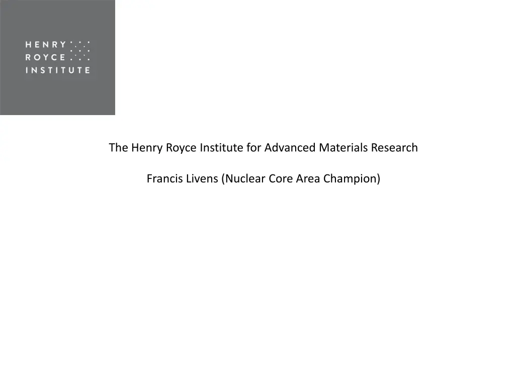 the henry royce institute for advanced materials