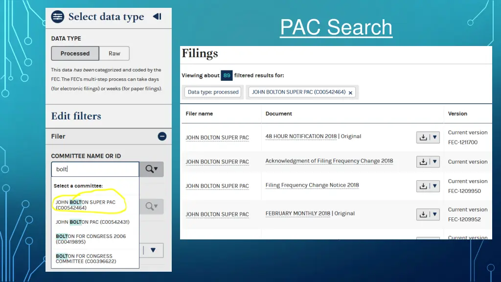 pac search 2