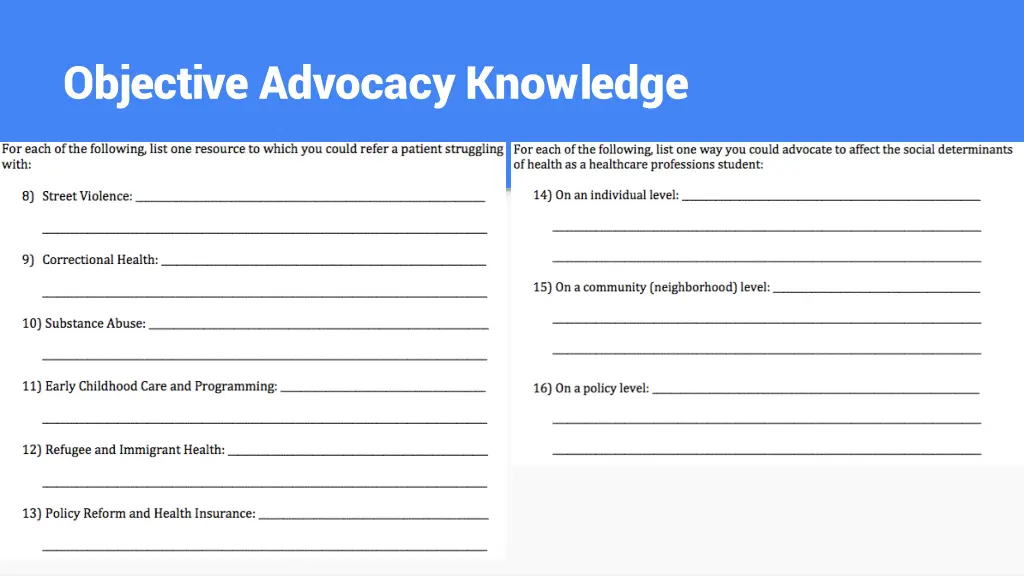 objective advocacy knowledge