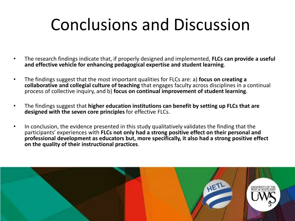 conclusions and discussion