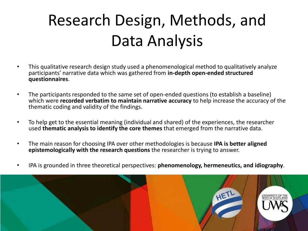 research design methods and data analysis