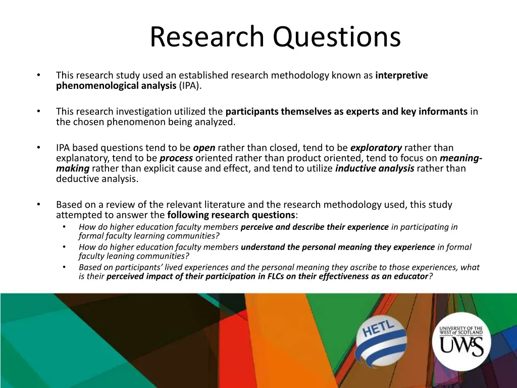 research questions