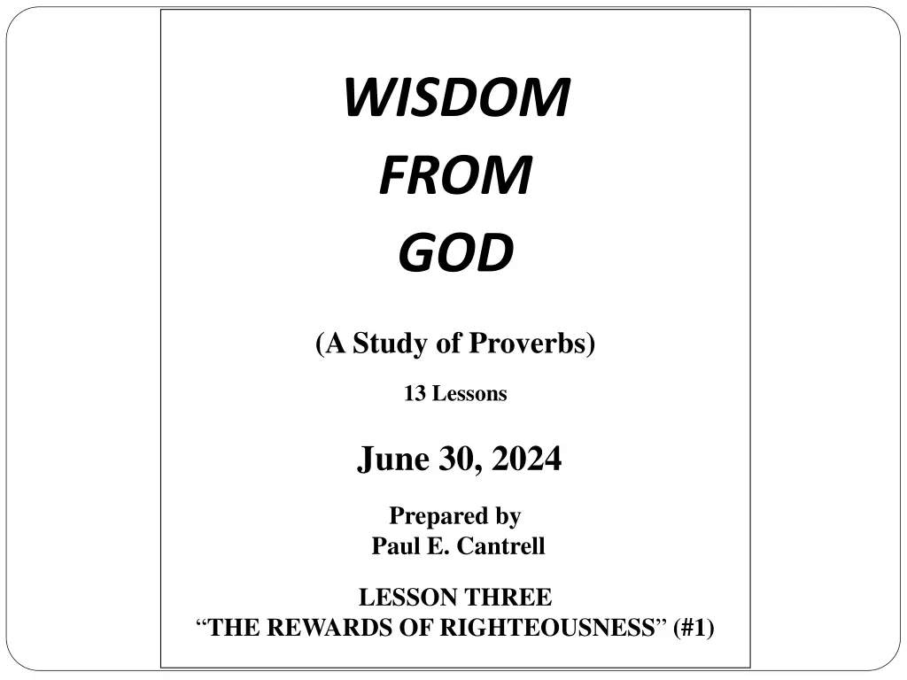 wisdom from god