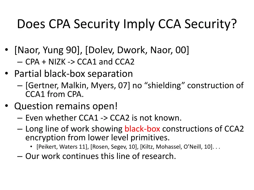 does cpa security imply cca security