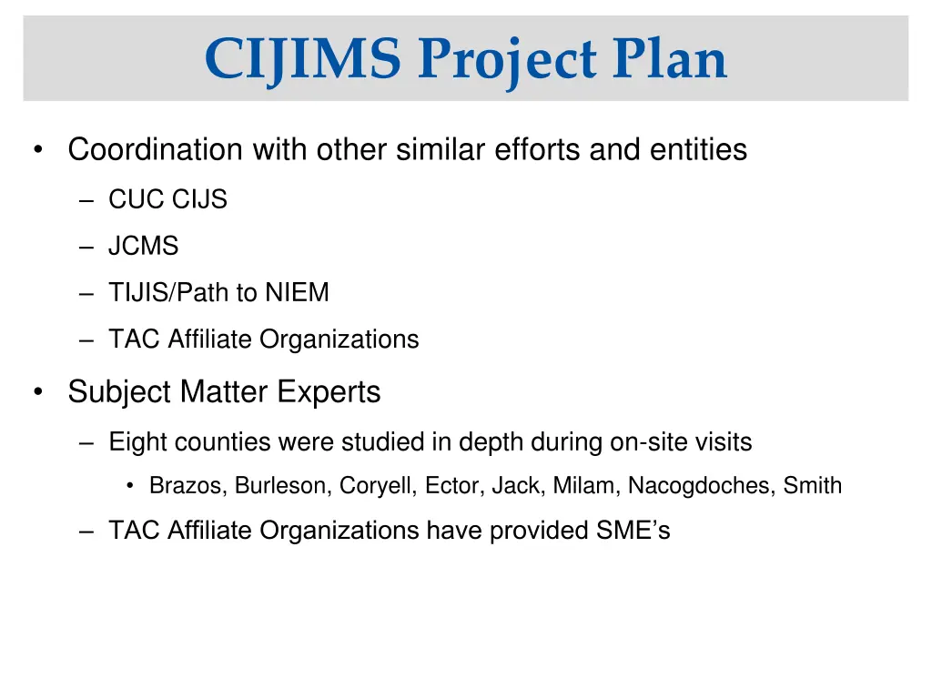 cijims project plan