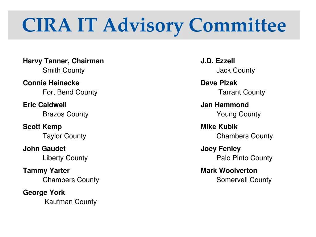 cira it advisory committee