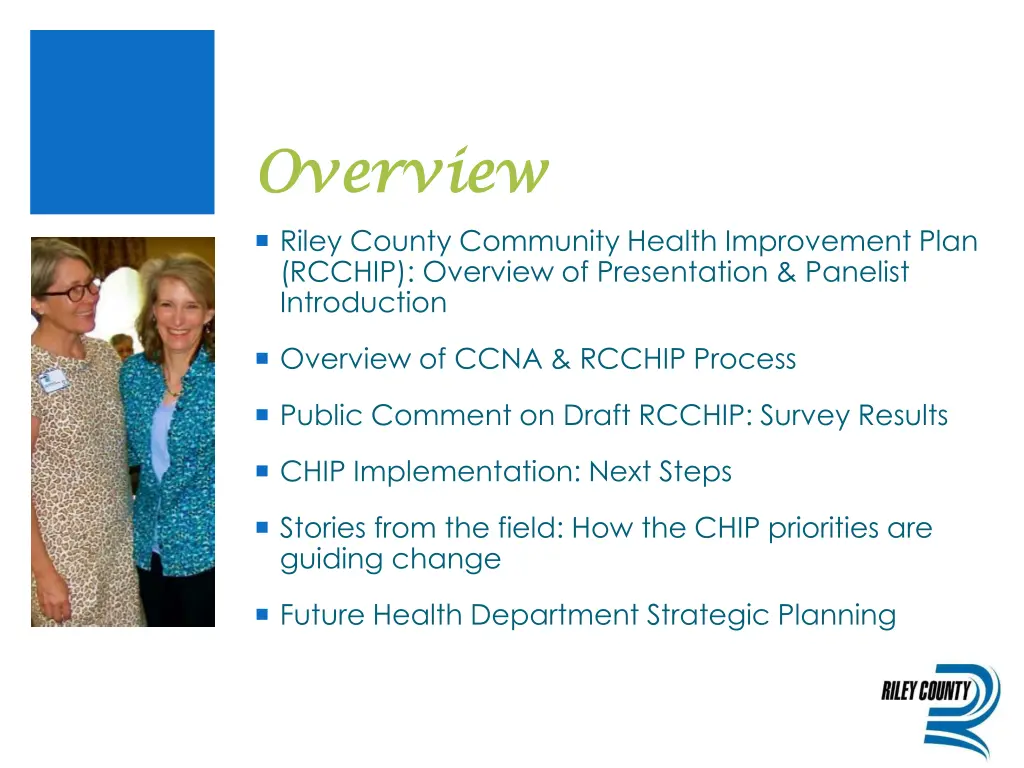 overview overview riley county community health
