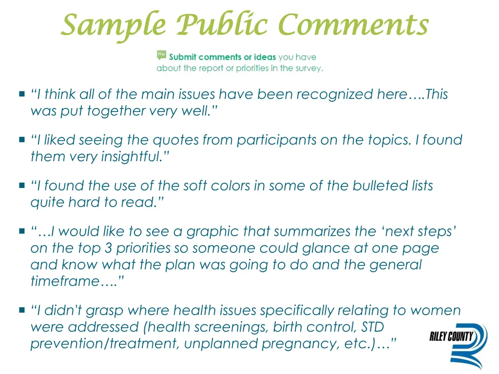 sample public comments sample public comments