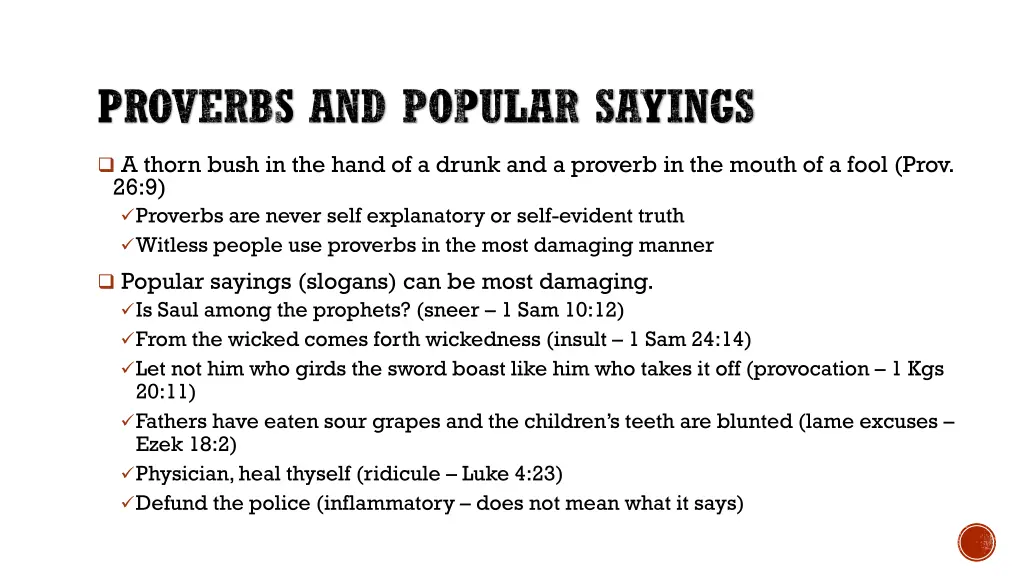 proverbs and popular sayings