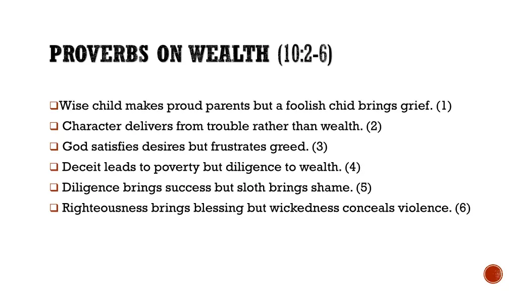 proverbs on wealth 10 2 6