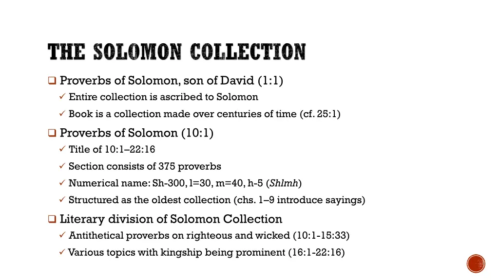 the solomon collection
