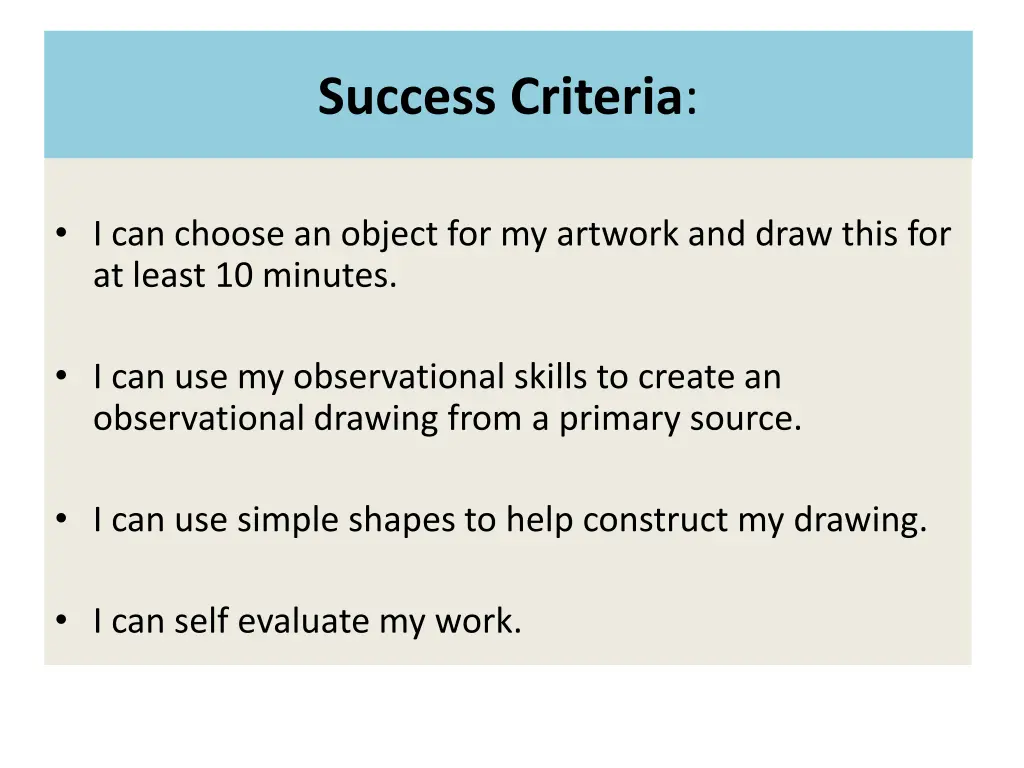 success criteria