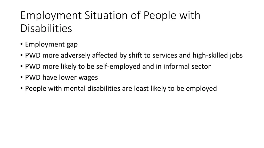 employment situation of people with disabilities