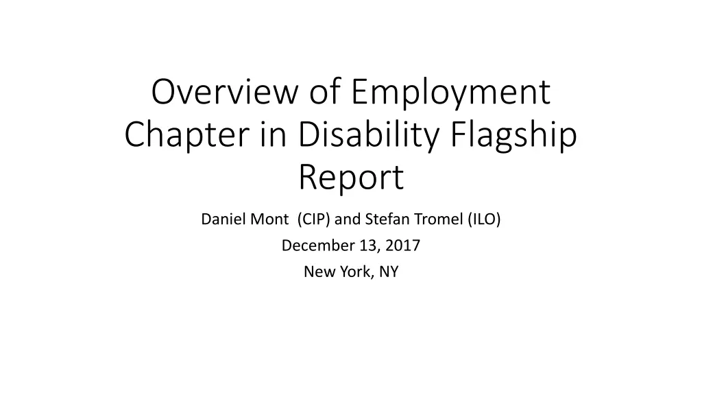 overview of employment chapter in disability