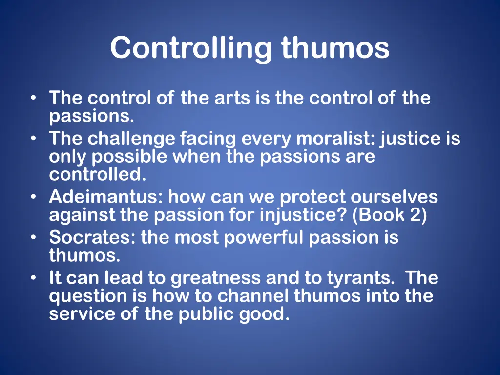 controlling thumos