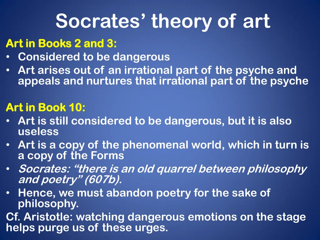 socrates theory of art art in books