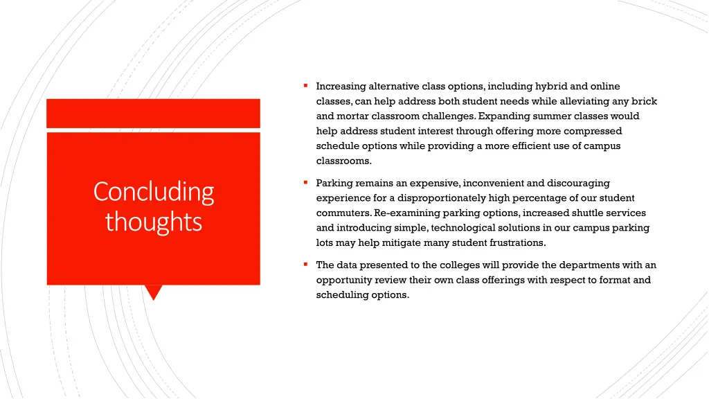 increasing alternative class options including