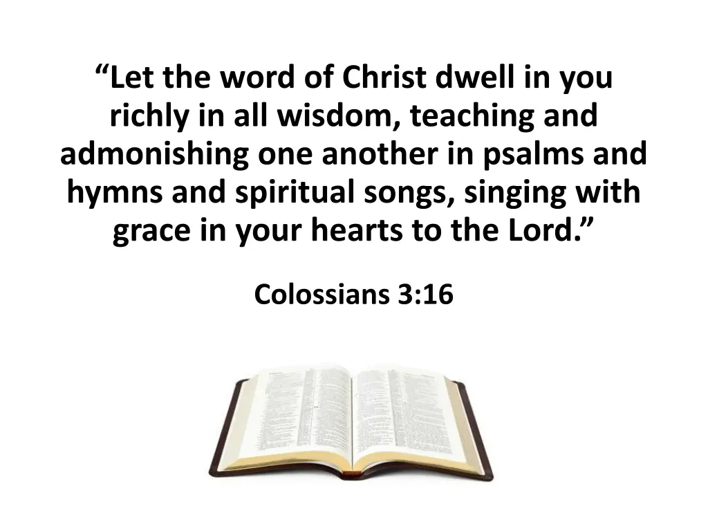 let the word of christ dwell in you richly