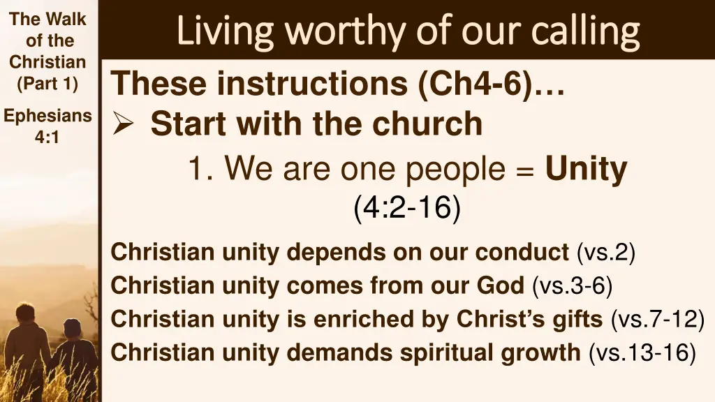 the walk of the christian part 1