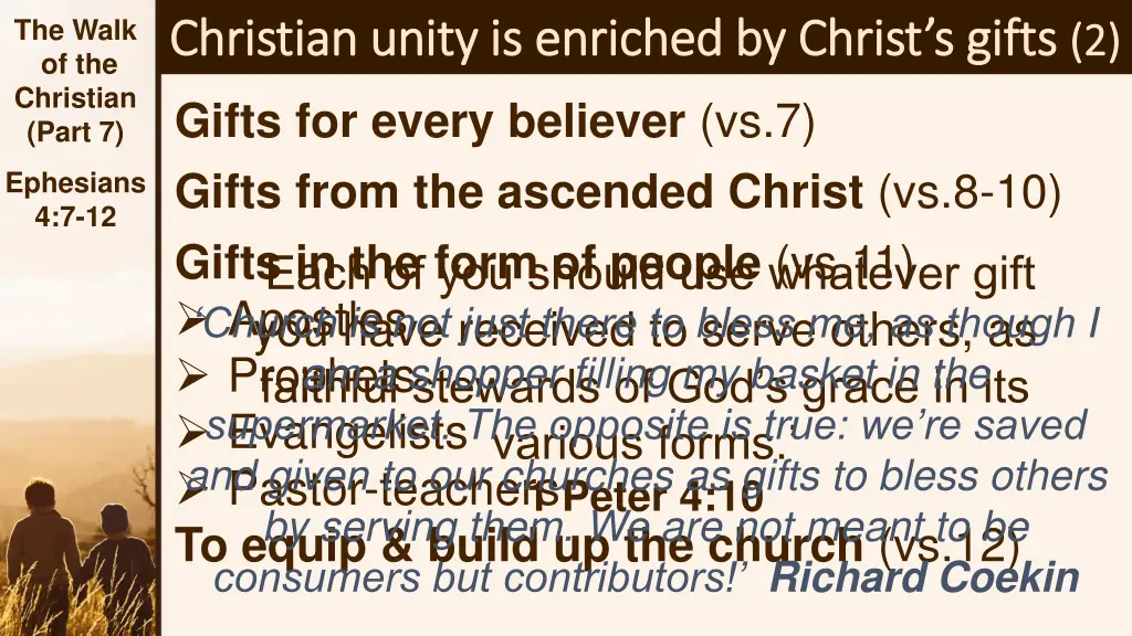 the walk of the christian part 7