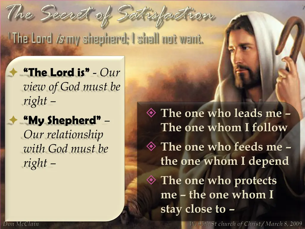 the lord is our view of god must be right 1