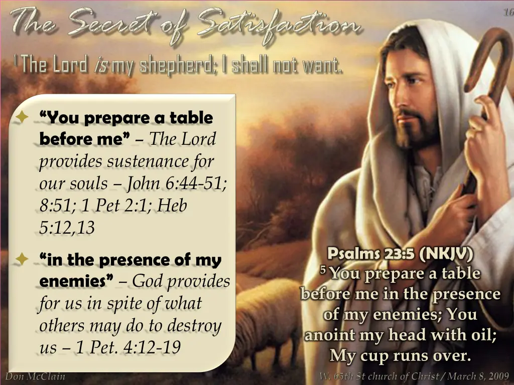 you prepare a table before me the lord provides