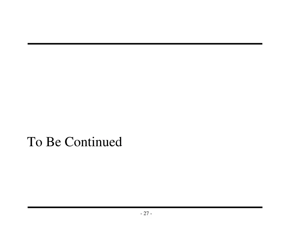 to be continued