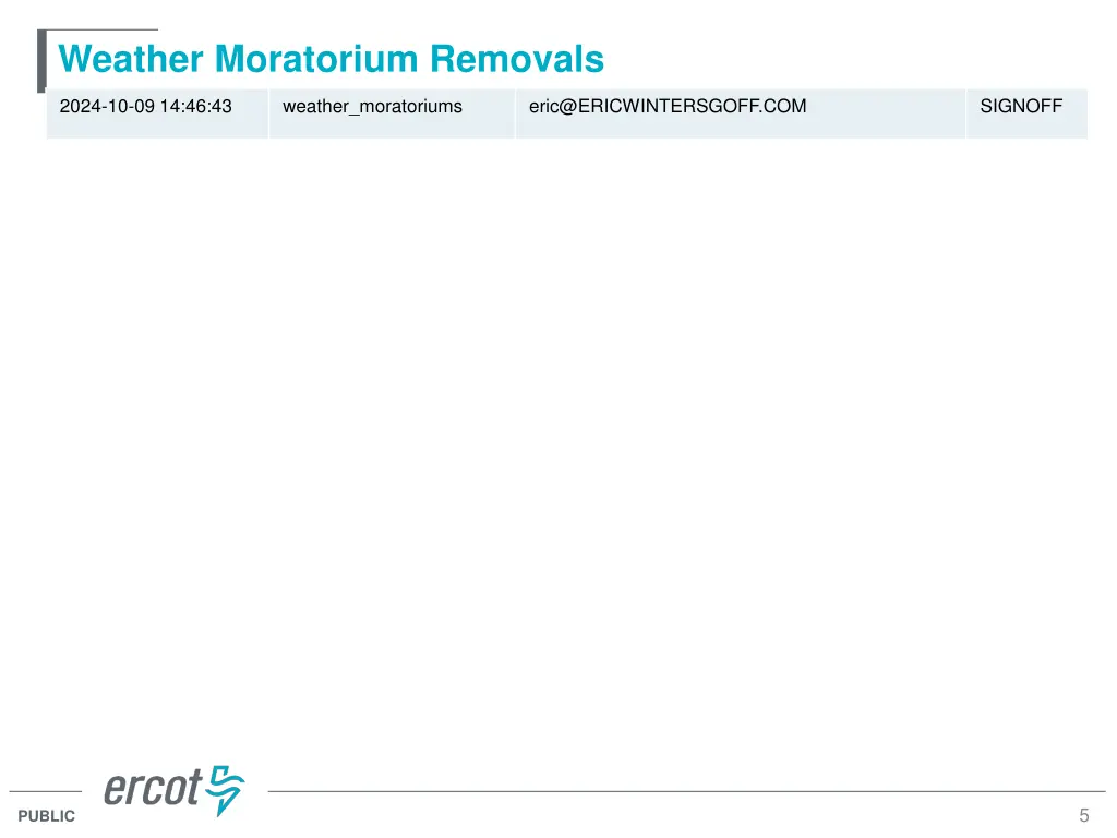 weather moratorium removals