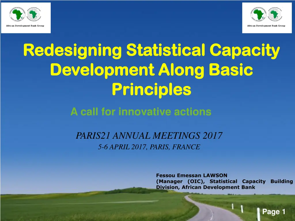 redesigning statistical capacity redesigning
