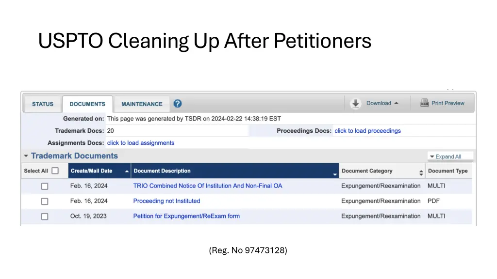 uspto cleaning up after petitioners