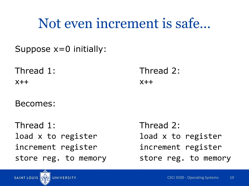 not even increment is safe