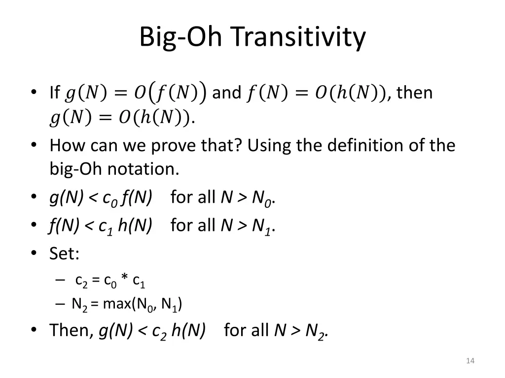 big oh transitivity 1