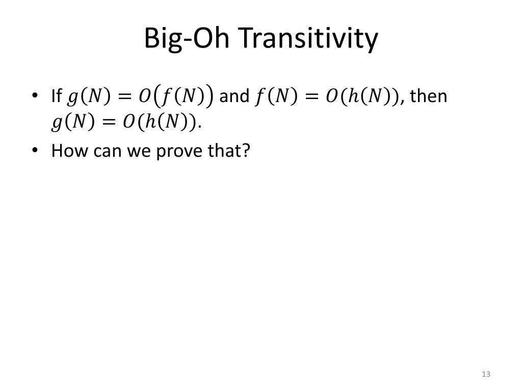 big oh transitivity