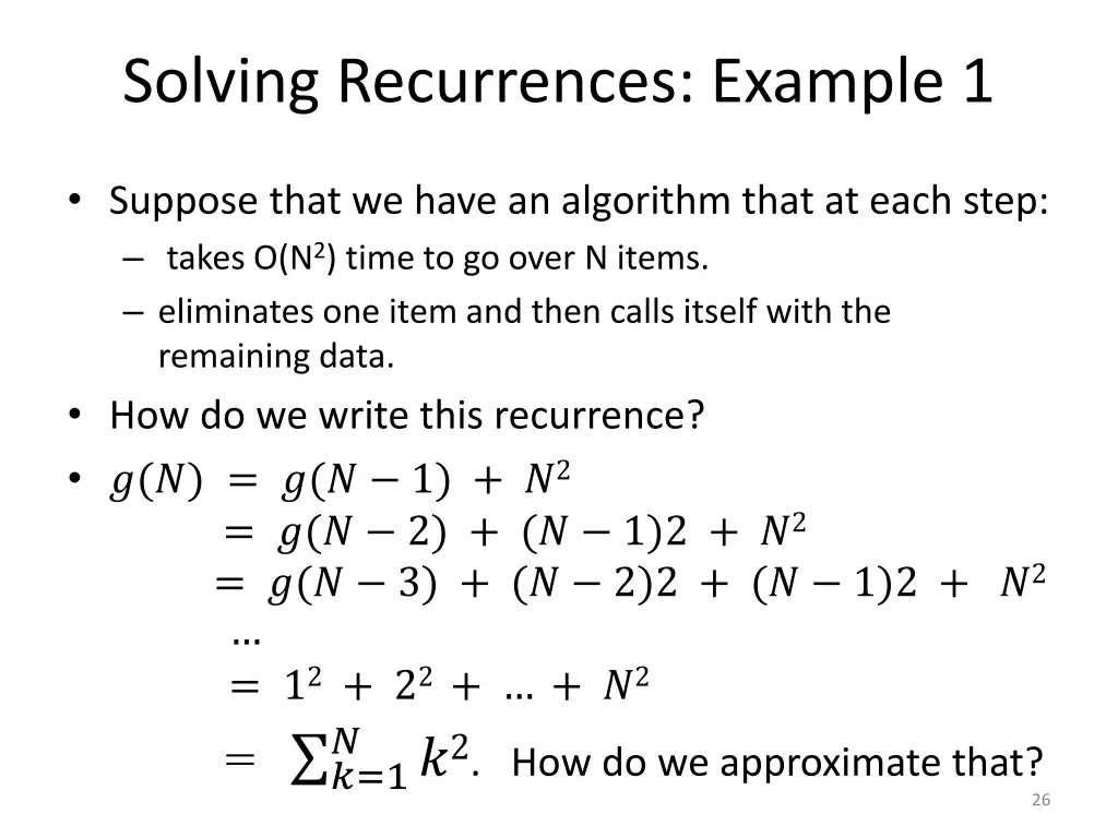 solving recurrences example 1 1
