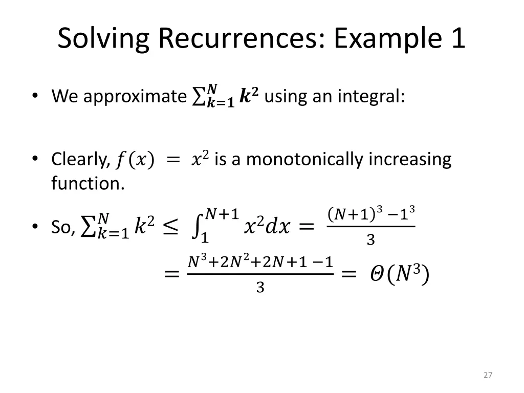 solving recurrences example 1 2
