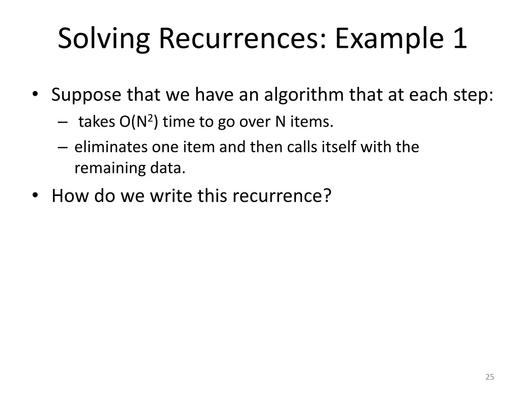 solving recurrences example 1