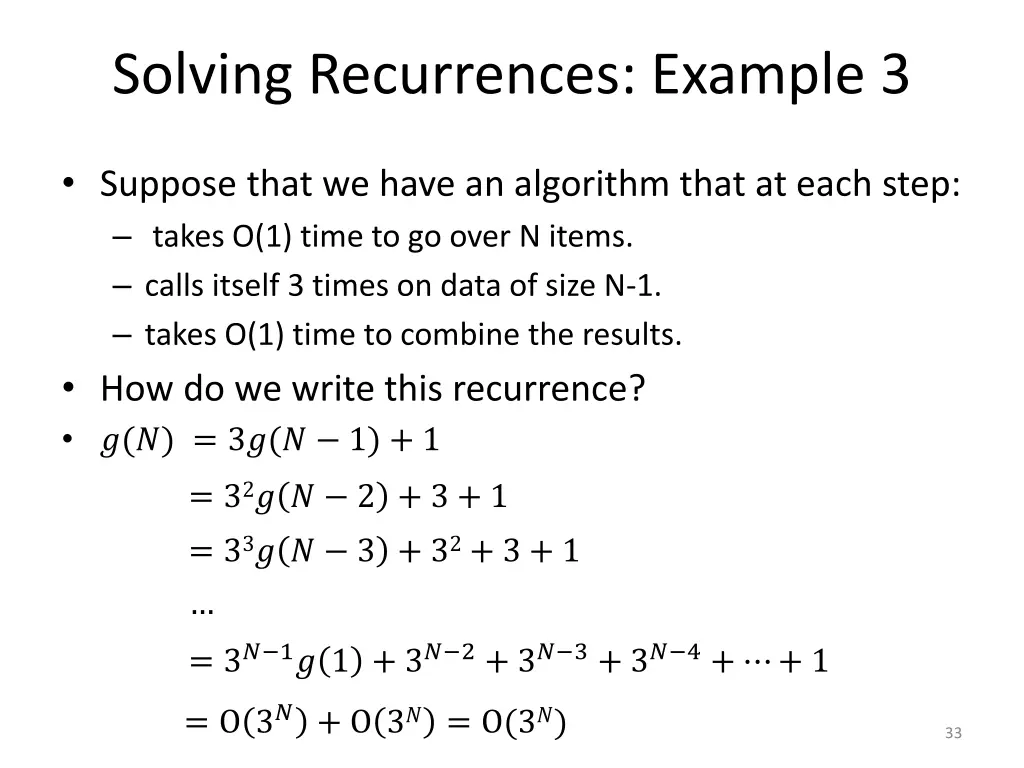 solving recurrences example 3 2